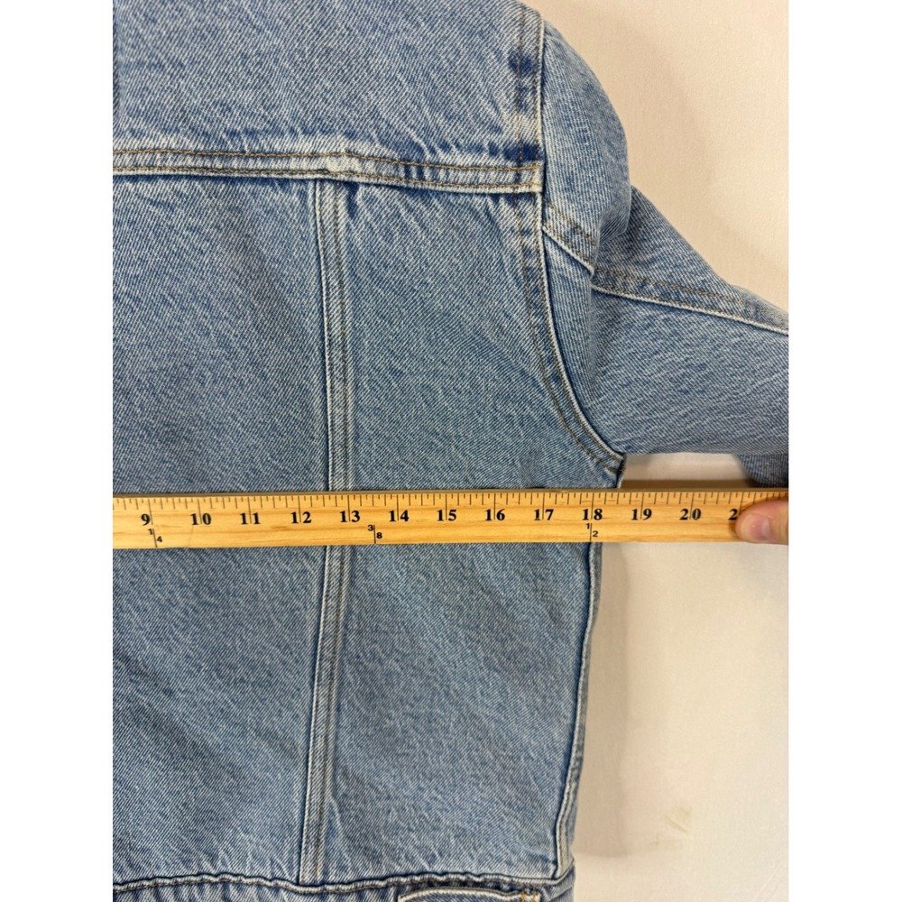 Levis Sherpa Trucker Jacket Women S Denim Faux Shearling Lined Blue Small - Picture 14 of 14